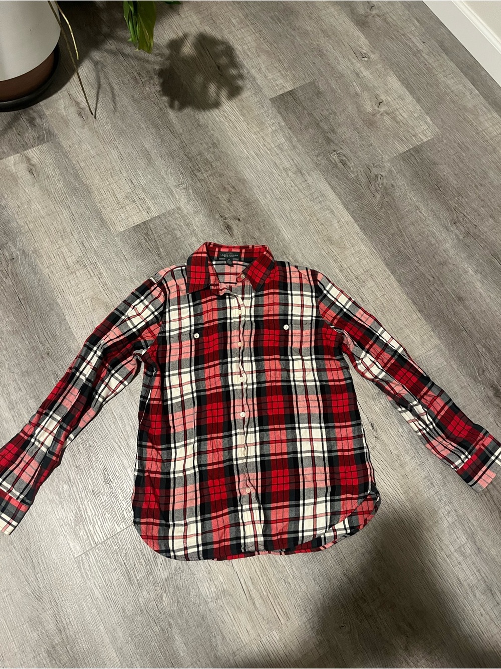 Ralph Lauren Red, Black & White Plaid Button-Down Shirt